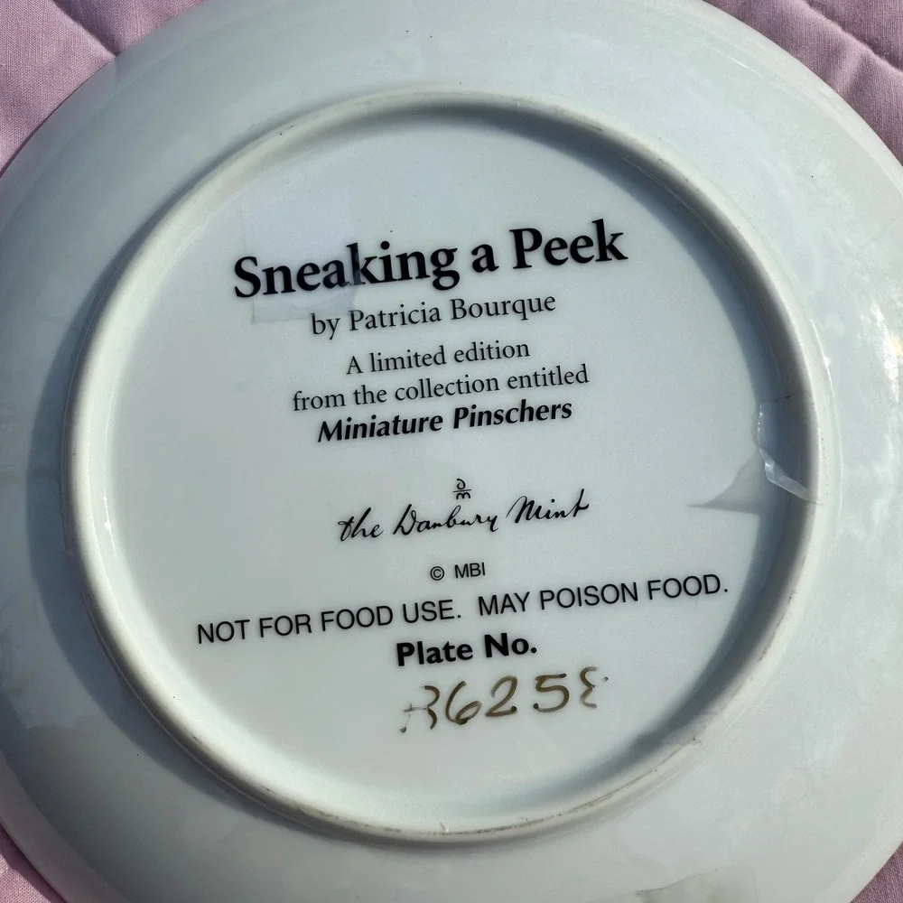 Danbury Mint Miniature Pinschers Plate 